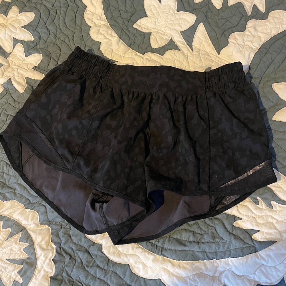 Lululemon Leopard print shorts with mesh sides